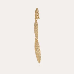 Boucles d'oreilles Onde Gourmette double dorées