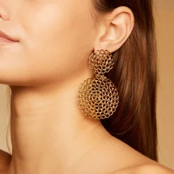 Boucles d'oreilles Onde Gourmette dorées