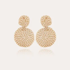 Boucles d'oreilles Onde Gourmette petit modèle dorées
