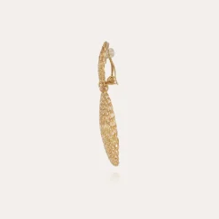 Boucles d'oreilles Onde Gourmette petit modèle dorées