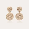 Boucles d'oreilles Onde Lucky strass petit modèle dorées