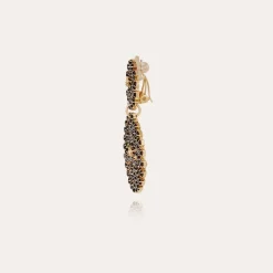 Boucles d'oreilles Onde Lucky strass petit modèle dorées