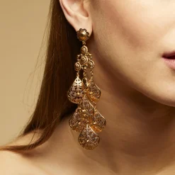 Boucles d'oreilles Orferia grand modèle dorées