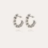 Boucles d'oreilles Parélie argentées - Strass