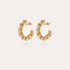 Boucles d'oreilles Parélie dorées - Strass