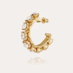 Boucles d'oreilles Parélie dorées - Strass