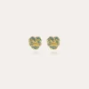 Boucles d'oreilles Pensée émail petit modèle dorées