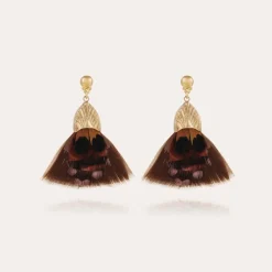 Boucles d'oreilles Plumette dorées