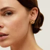 Boucles d'oreilles puces Azalée dorées - Perles de culture