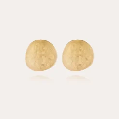 Boucles d'oreilles puces Diva grand modèle dorées