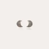 Boucles d'oreilles puces Luna Wave petit modèle argentées