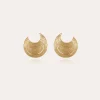 Boucles d'oreilles puces Luna Wave dorées