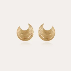 Boucles d'oreilles puces Luna Wave dorées