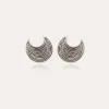 Boucles d'oreilles puces Luna Wave argentées