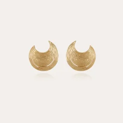 Boucles d'oreilles puces Luna Wave dorées