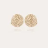 Boucles d'oreilles puces Onde Gourmette grand modèle dorées