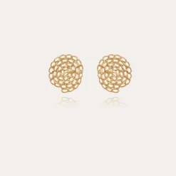 Boucles d'oreilles puces Onde Gourmette dorées