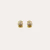Boucles d'oreilles puces Scaramouche émail dorées