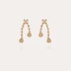 Boucles d'oreilles Riviera asymétrique petit modèle dorées - Zircone