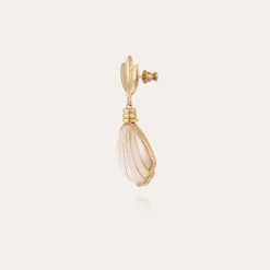 Boucles d'oreilles Sanibel dorées - Nacre blanche