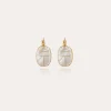 Boucles d'oreilles Scaramouche dorées - Nacre blanche
