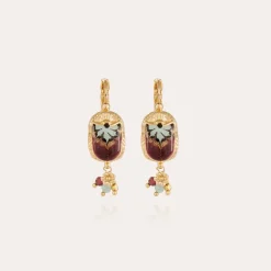 Boucles d'oreilles Scaramouche émail dorées