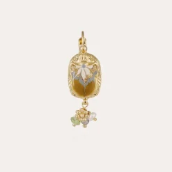 Boucles d'oreilles Scaramouche émail dorées