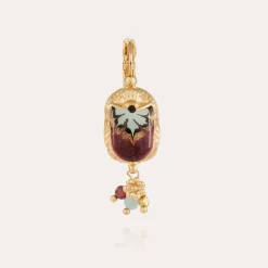 Boucles d'oreilles Scaramouche émail dorées