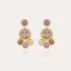 Boucles d'oreilles Sequin deux rangs dorées