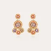 Boucles d'oreilles Sequin deux rangs dorées