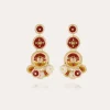Boucles d'oreilles Sequin trois rangs dorées