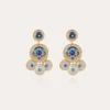 Boucles d'oreilles Sequin deux rangs dorées