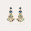 Boucles d'oreilles Sequin trois rangs dorées
