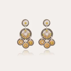 Boucles d'oreilles Sequin deux rangs argentées