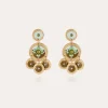Boucles d'oreilles Sequin deux rangs dorées