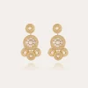 Boucles d'oreilles Sequin deux rangs dorées