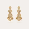 Boucles d'oreilles Sequin trois rangs dorées