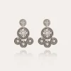 Boucles d'oreilles Sequin deux rangs argentées