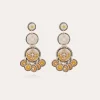 Boucles d'oreilles Sequin trois rangs argentées