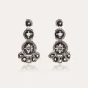 Boucles d'oreilles Sequin trois rangs argentées
