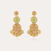 Boucles d'oreilles Sequin trois rangs dorées