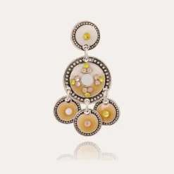 Boucles d'oreilles Sequin deux rangs argentées
