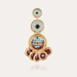 Boucles d'oreilles Sequin trois rangs dorées