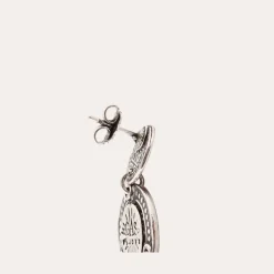 Boucles d'oreilles Sequin deux rangs argentées
