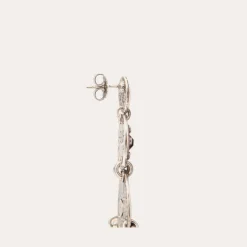 Boucles d'oreilles Sequin trois rangs argentées