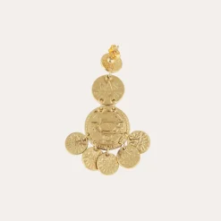 Boucles d'oreilles Sequin trois rangs dorées