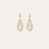 Boucles d'oreilles Serti Cage petit modèle dorées - Cristal