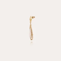 Boucles d'oreilles Serti Cage petit modèle dorées - Cristal