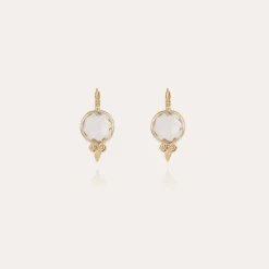 Boucles d'oreilles Serti dorées - Cristal