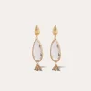 Boucles d'oreilles Serti Goutte petit modèle dorées - Cristal
